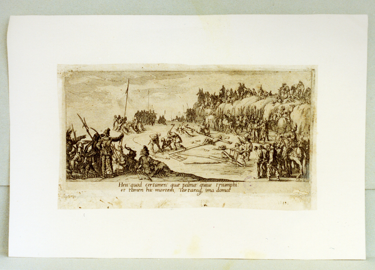 crocifissione di Cristo (stampa tagliata) di Callot Jacques (secc. XVI/ XVII)