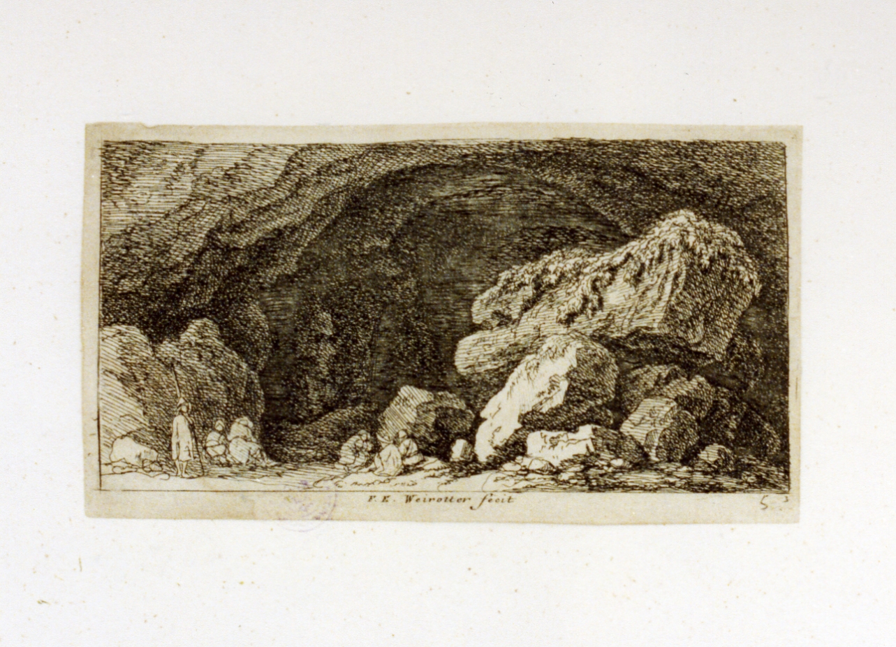 grotta (stampa) di Weirotter Franz Edmund (sec. XVIII)