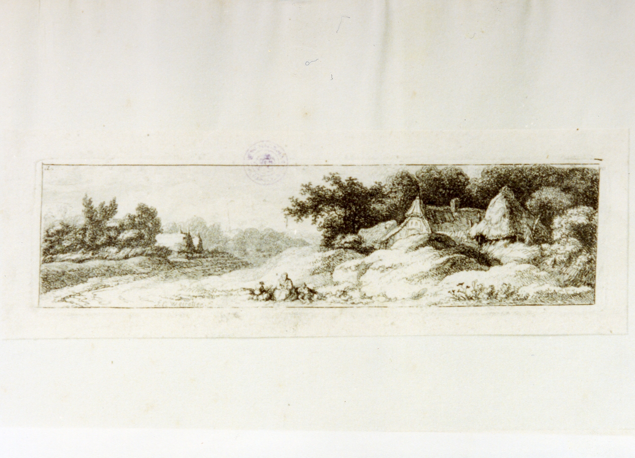 paesaggio rurale (stampa tagliata) di Weirotter Franz Edmund (sec. XVIII)