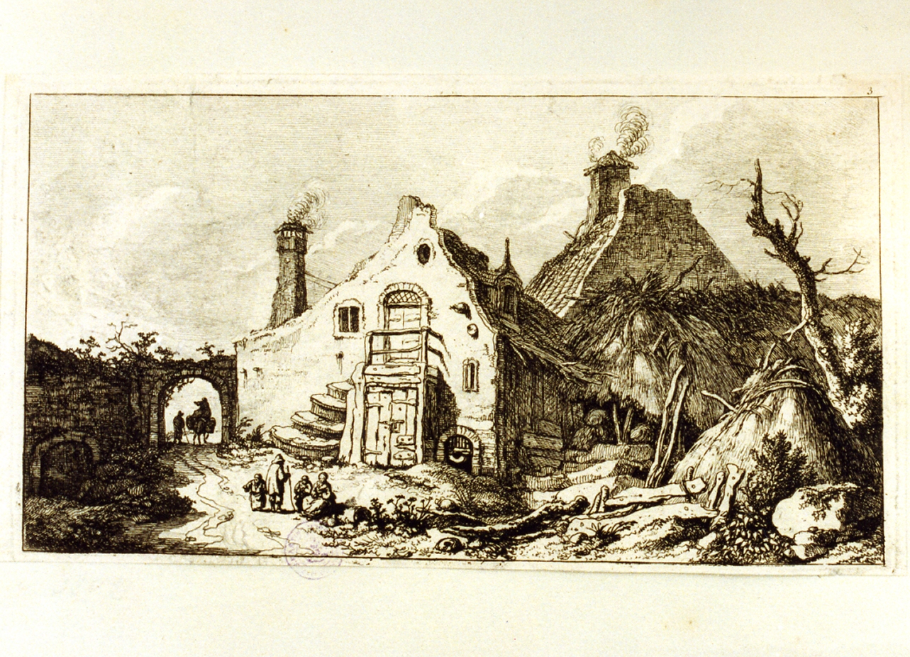 paesaggio con architetture (stampa) di Weirotter Franz Edmund (sec. XVIII)