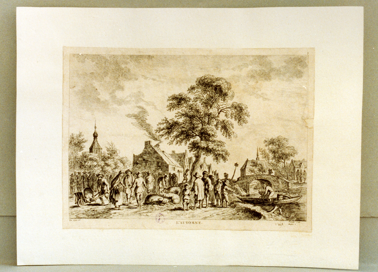 paesaggio (stampa) di Weirotter Franz Edmund, Van Goyen Jan Josephsz (sec. XVIII)
