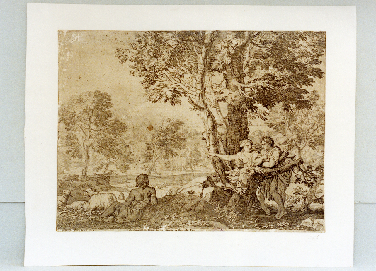 scena pastorale (stampa) - ambito francese (sec. XVII)