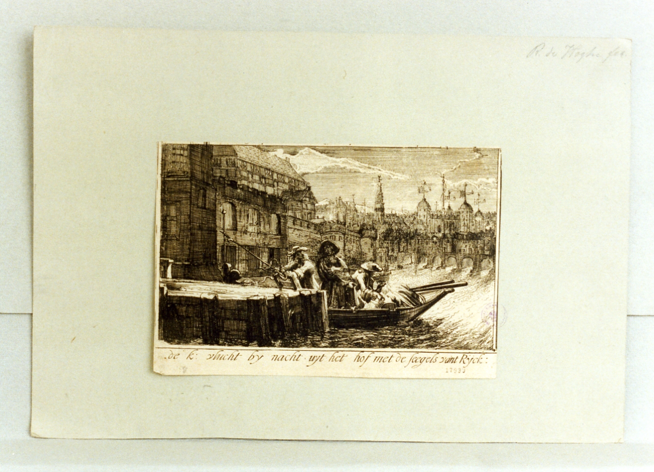veduta di città (stampa) di De Hooghe Romeyn (secc. XVII/ XVIII)