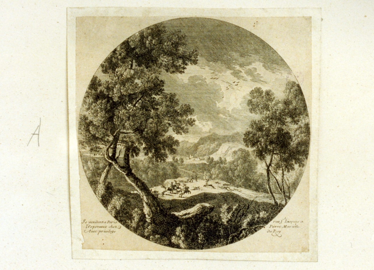 caccia al cervo (stampa) - ambito italiano (sec. XVII)