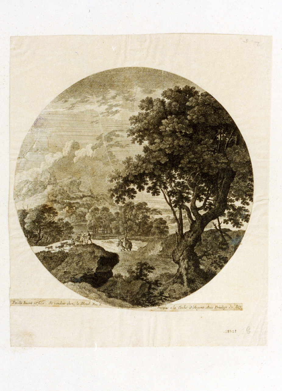 paesaggio (stampa) - ambito francese (sec. XVII)