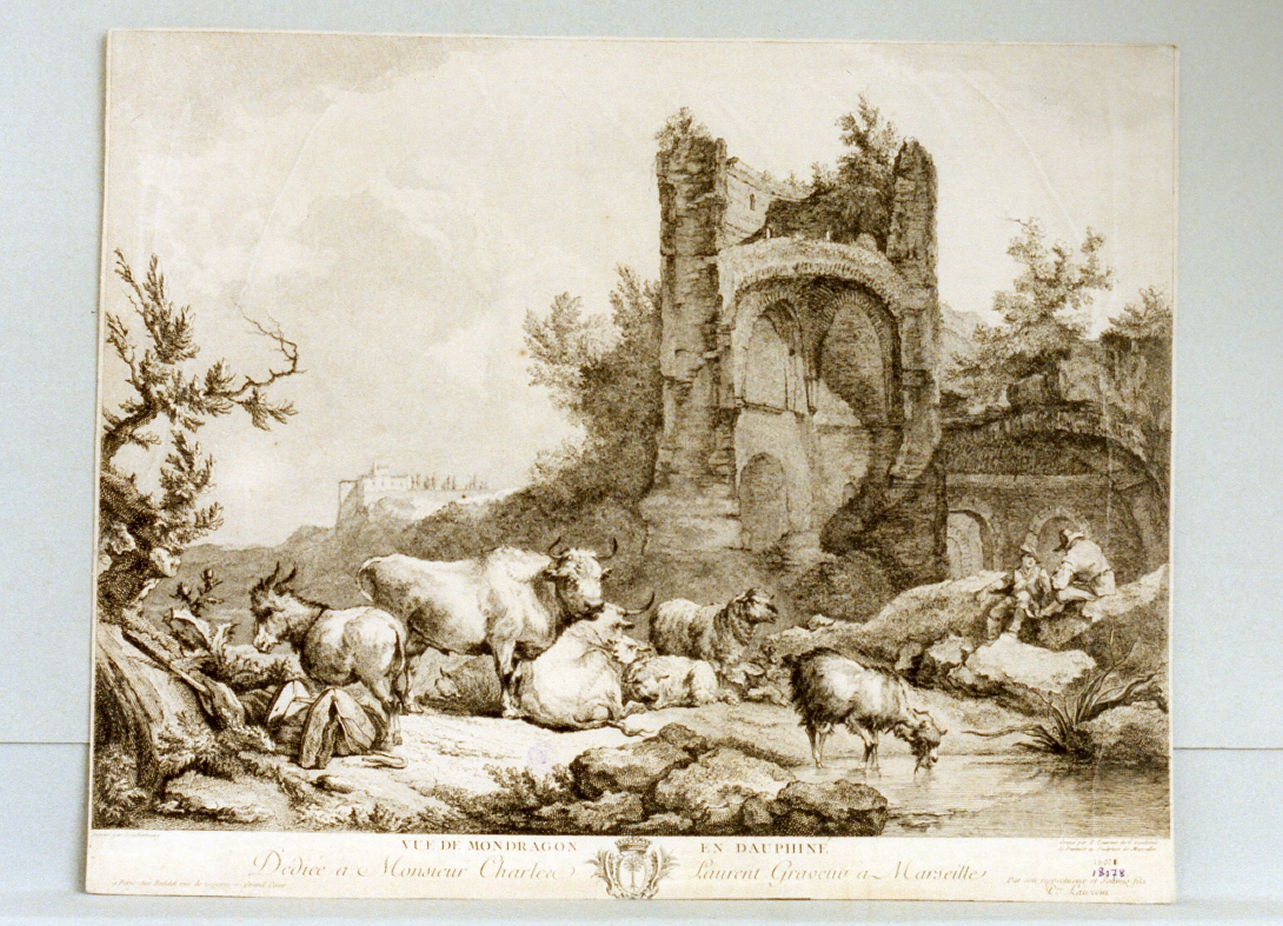 paesaggio con animali (stampa) di Loutherbourg Philipp Jakob I, Laurent Pierre François (secc. XVIII/ XIX)