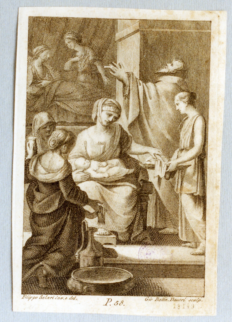 nascita di Maria Vergine (stampa) - ambito italiano (sec. XVIII)