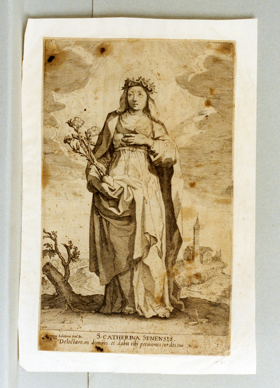 Santa Caterina da Siena (stampa) di Salimbeni Ventura detto Bevilacqua (seconda metà sec. XVII)