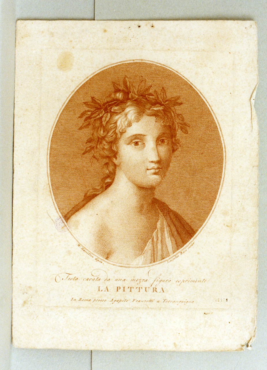 ritratto di donna (stampa a colori) di Ricci Leopoldo (secc. XVIII/ XIX)