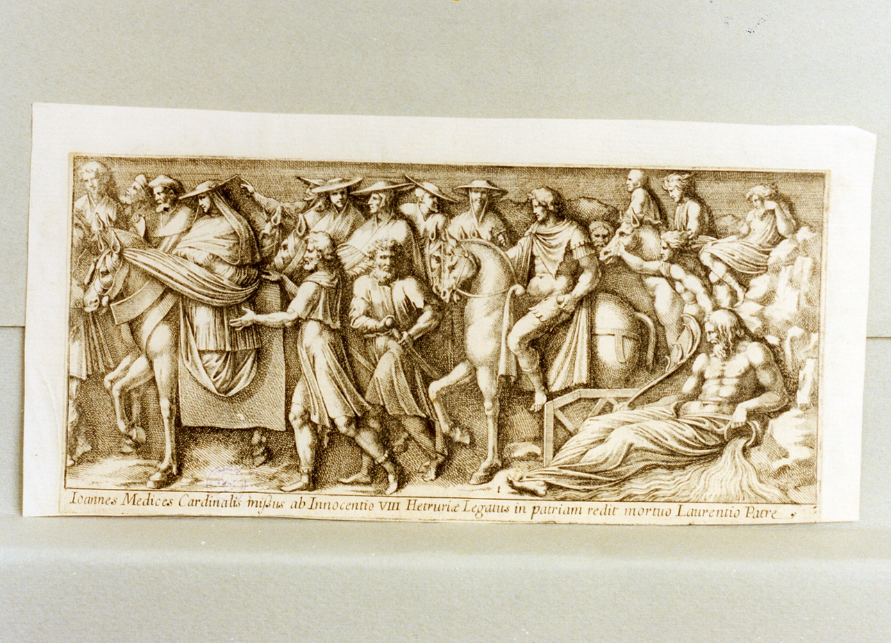 episodi della vita di papa Leone X (stampa) di Bartoli Pietro Sante detto Sante Santi (seconda metà sec. XVII)