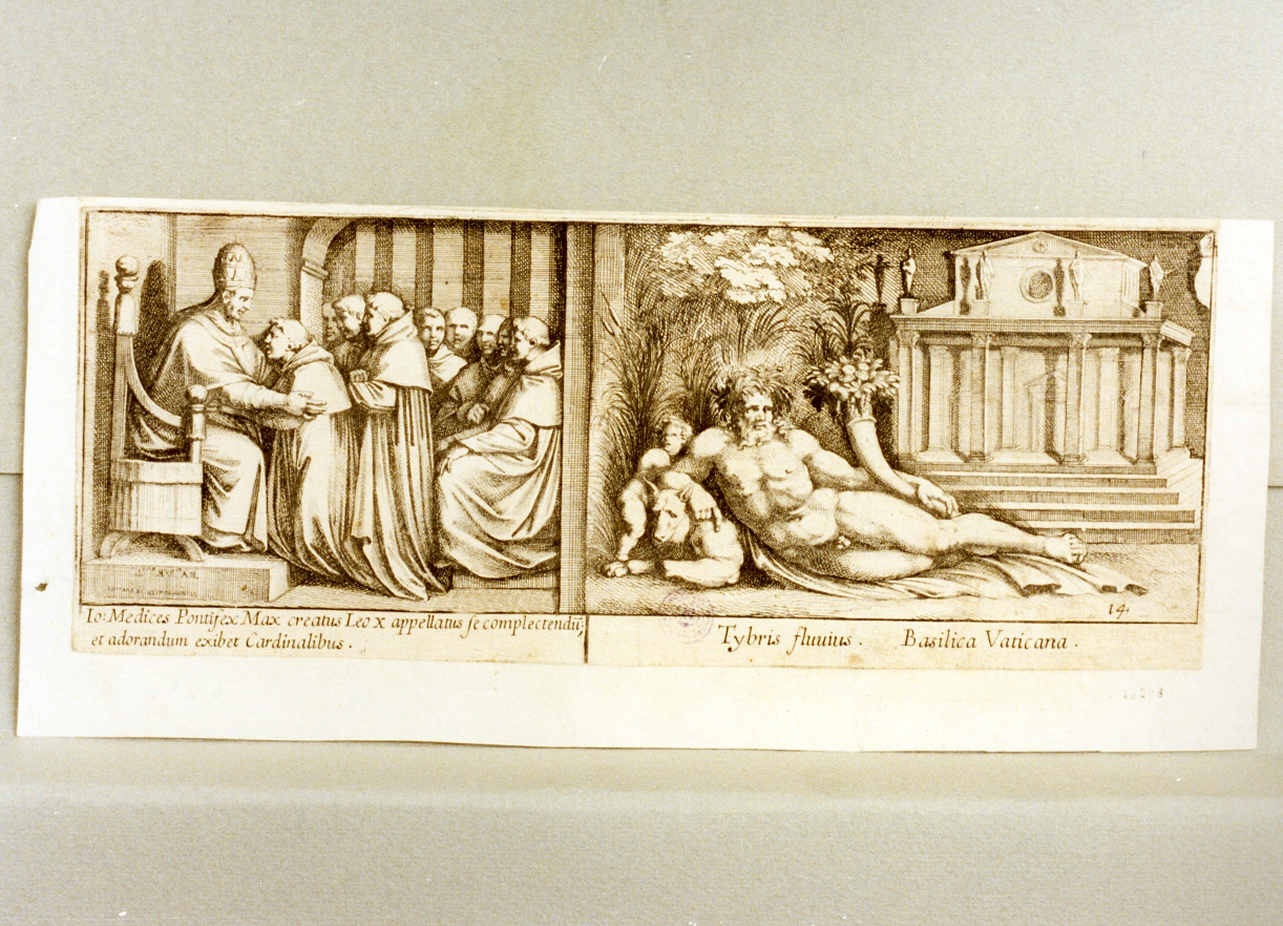 episodi sulla vita di papa Leone X (stampa) di Bartoli Pietro Sante detto Sante Santi, Sanzio Raffaello detto Raffaello (seconda metà sec. XVII)