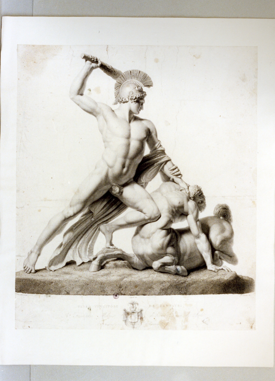 Teseo e il centauro (stampa) di Canova Antonio (secc. XVIII/ XIX)
