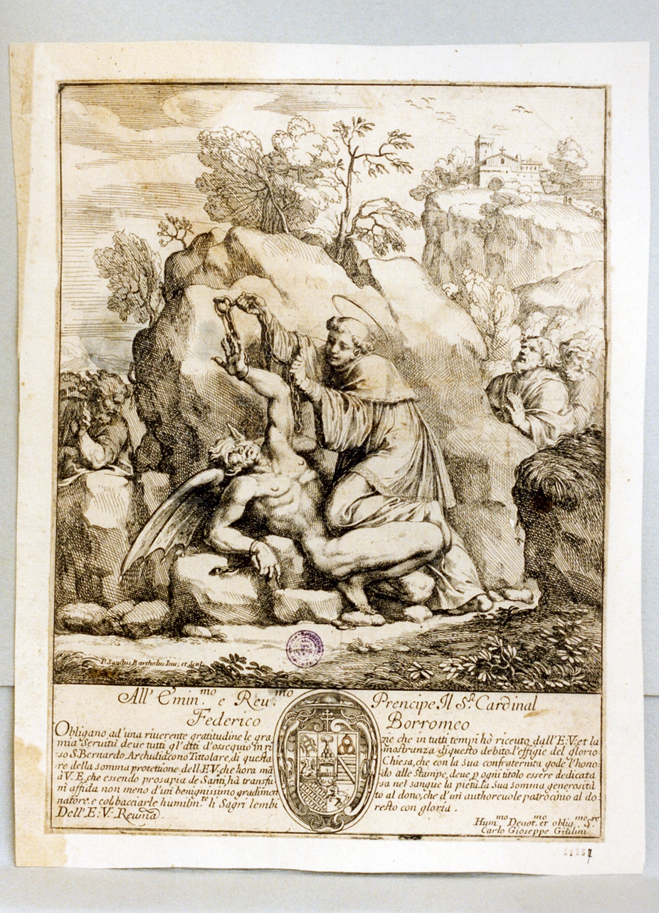 San Bernardo (stampa) di Bartoli Pietro Sante detto Sante Santi (seconda metà sec. XVII)
