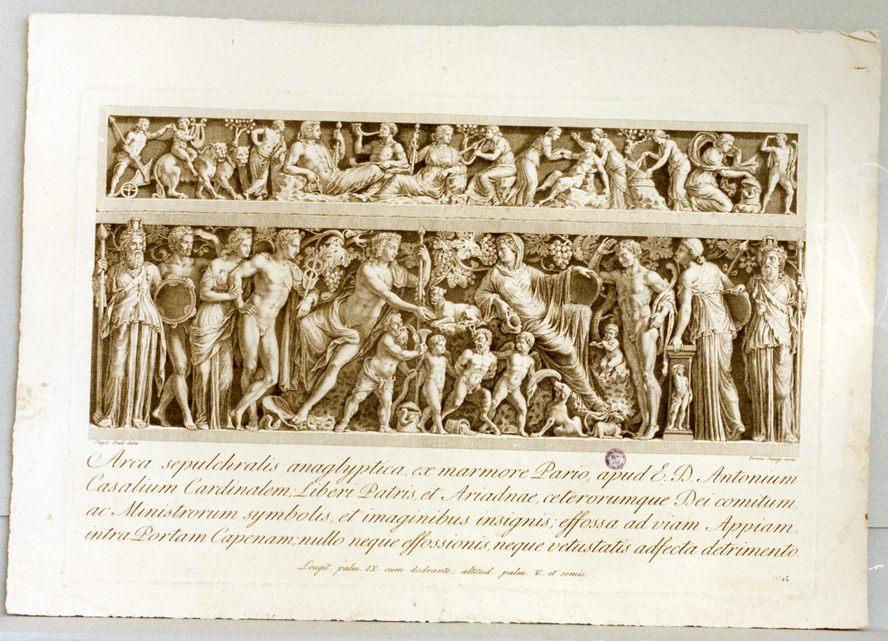 Arianna risvegliata da Bacco (stampa) di Cunego Domenico, Piale Stefano (secc. XVIII/ XIX)