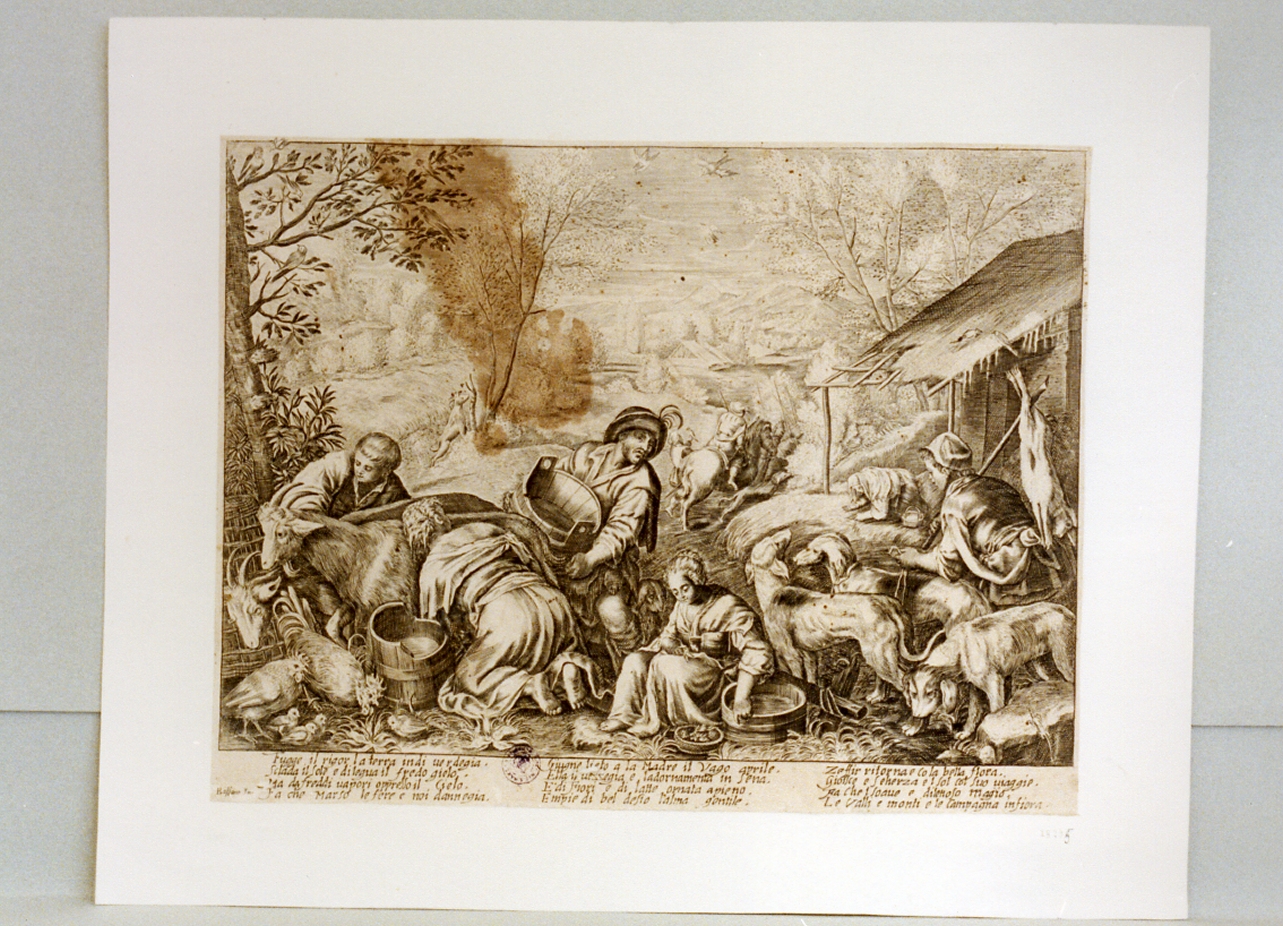 allegoria della primavera (stampa) di Da Ponte Francesco detto Jacopo Bassano (prima metà sec. XVII)