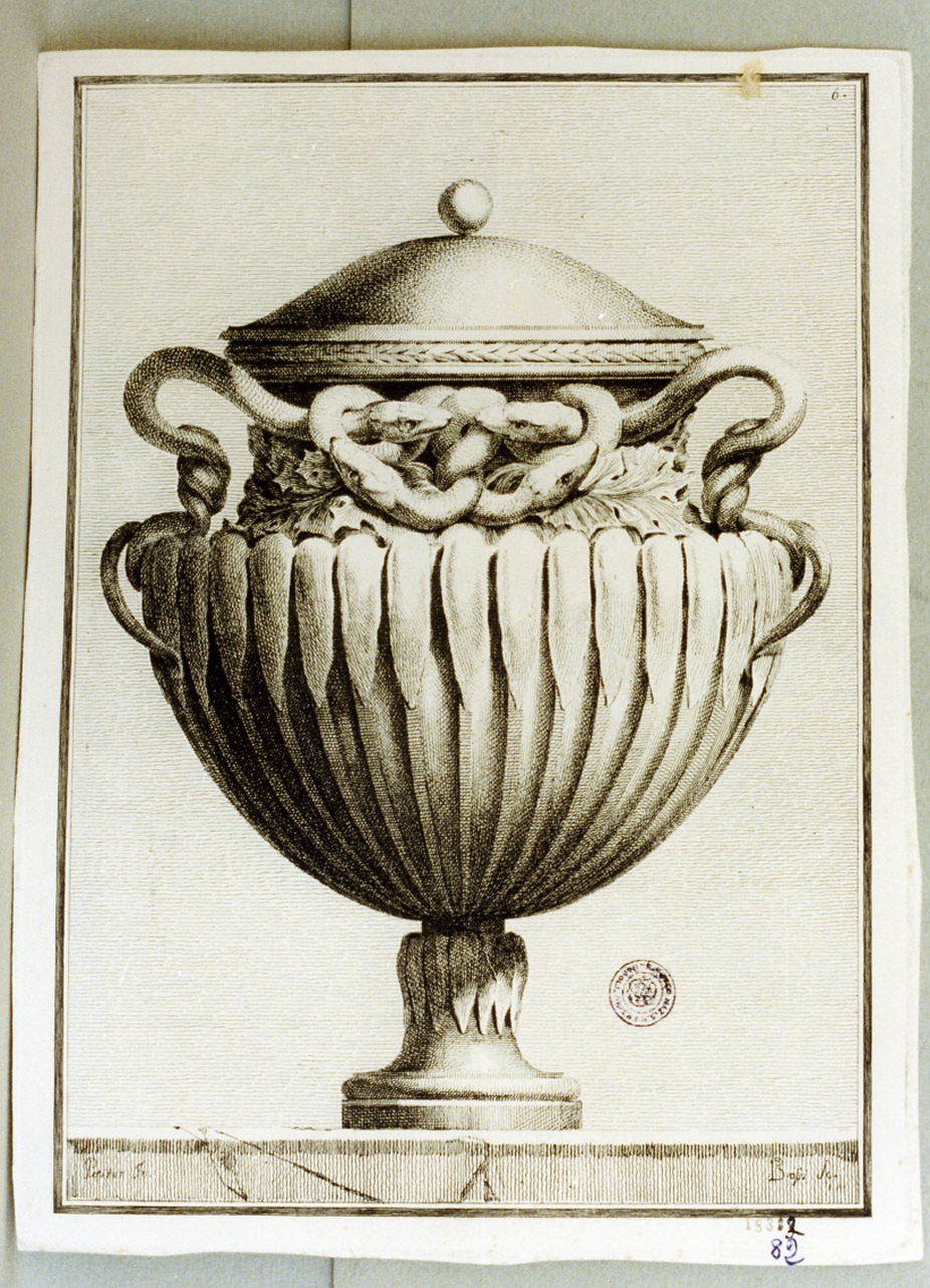 vaso (stampa tagliata) di Bossi Benigno, Petitot Ennemond Alexandre (sec. XVIII)