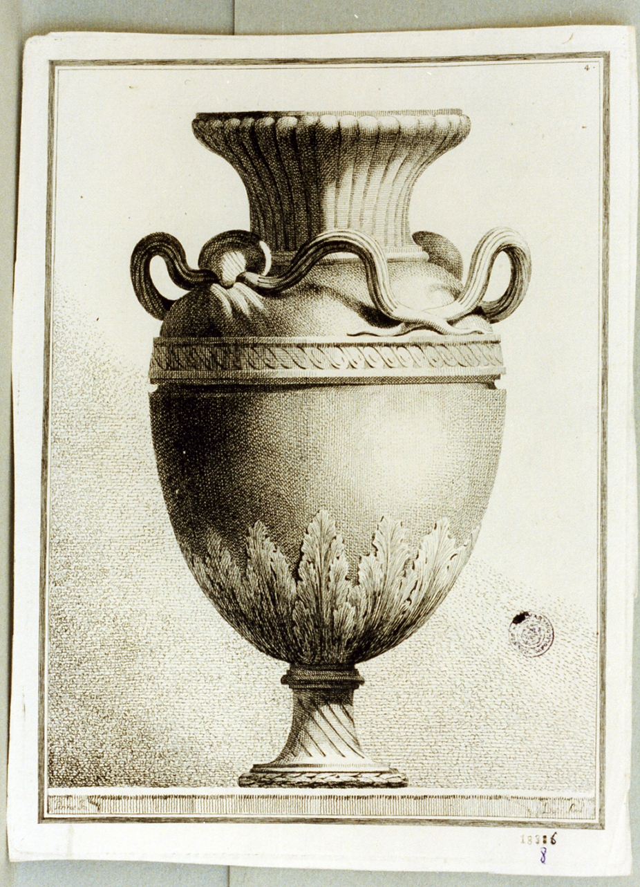 vaso (stampa tagliata) di Bossi Benigno, Petitot Ennemond Alexandre (sec. XVIII)