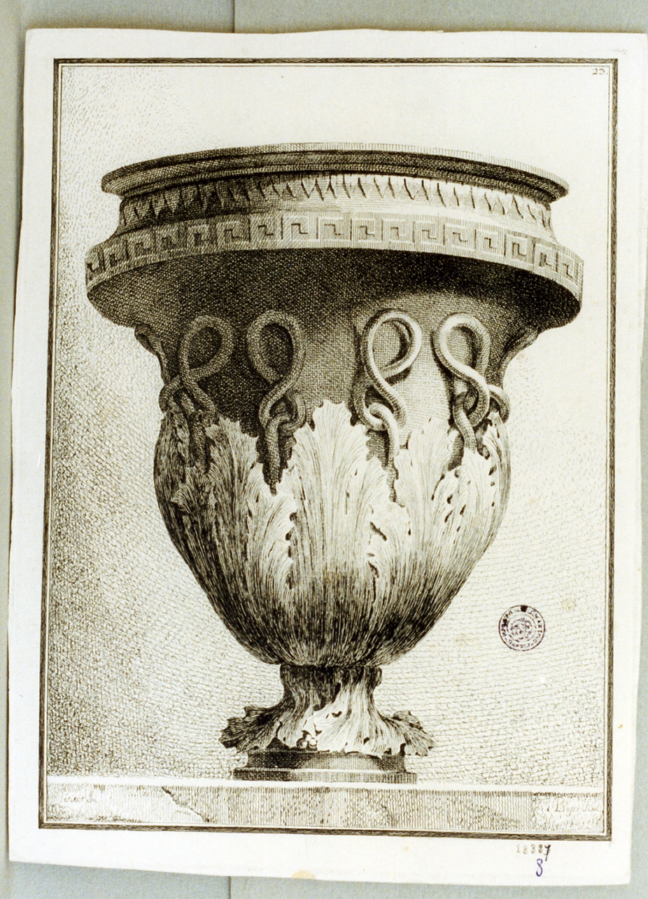 vaso (stampa tagliata) di Bossi Benigno, Petitot Ennemond Alexandre (sec. XVIII)