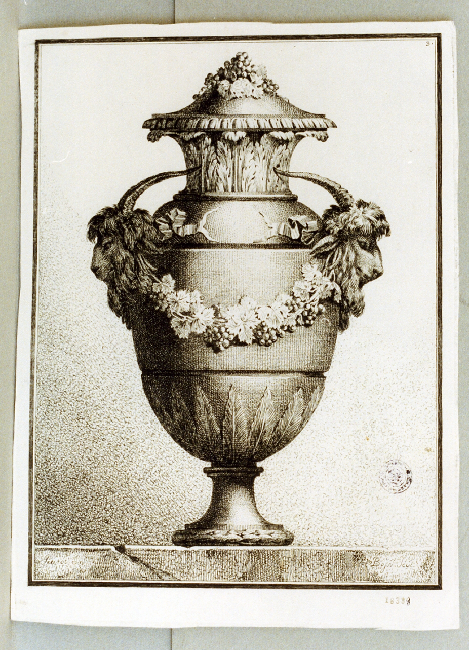vaso (stampa tagliata) di Petitot Ennemond Alexandre, Bossi Benigno (sec. XVIII)