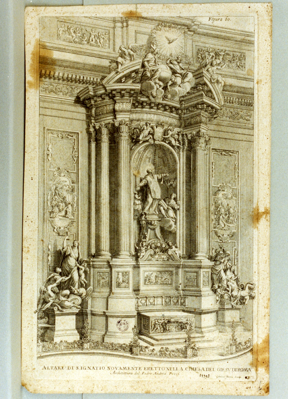 Sant'Ignazio di loyola (stampa tagliata) di Frezza Giovanni Gerolamo (sec. XVIII)