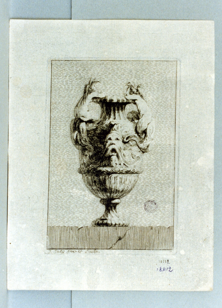vaso (stampa a colori) di Saly Jacques François (sec. XVIII)