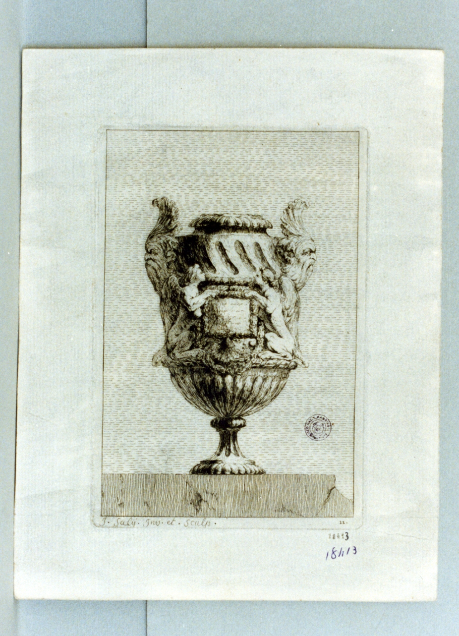 vaso (stampa a colori) di Saly Jacques François (sec. XVIII)