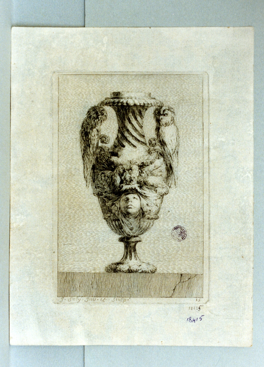 vaso (stampa a colori) di Saly Jacques François (sec. XVIII)