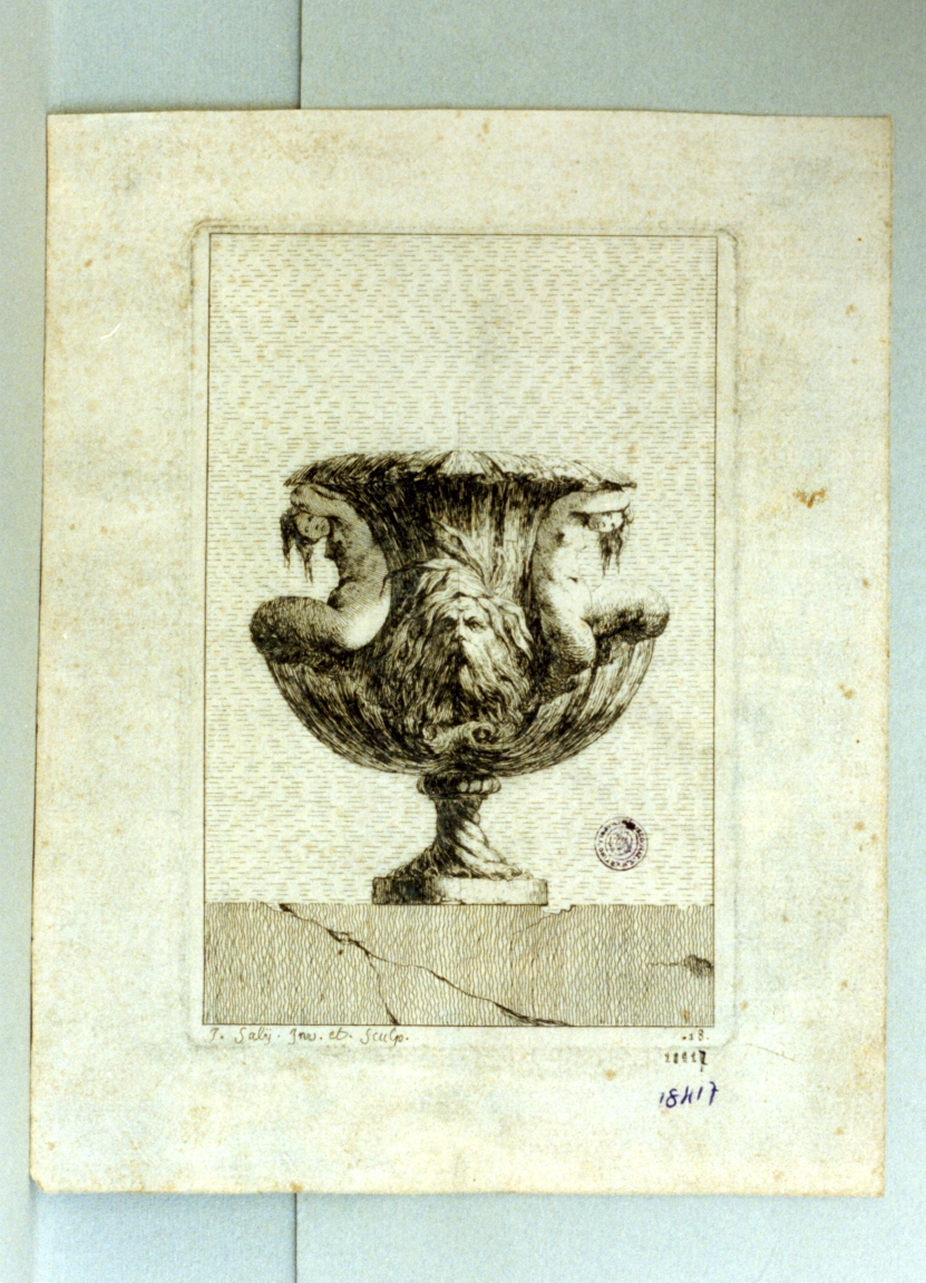 vaso (stampa a colori) di Saly Jacques François (sec. XVIII)