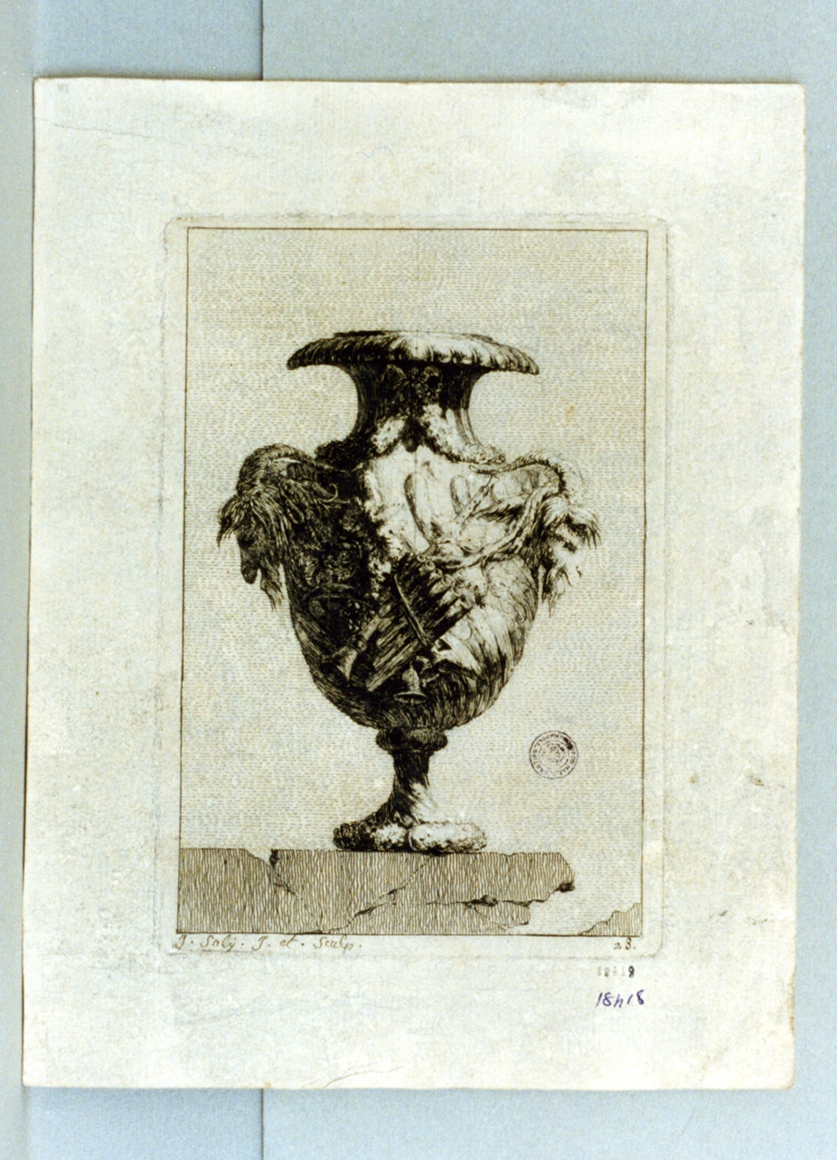 vaso (stampa a colori) di Saly Jacques François (sec. XVIII)