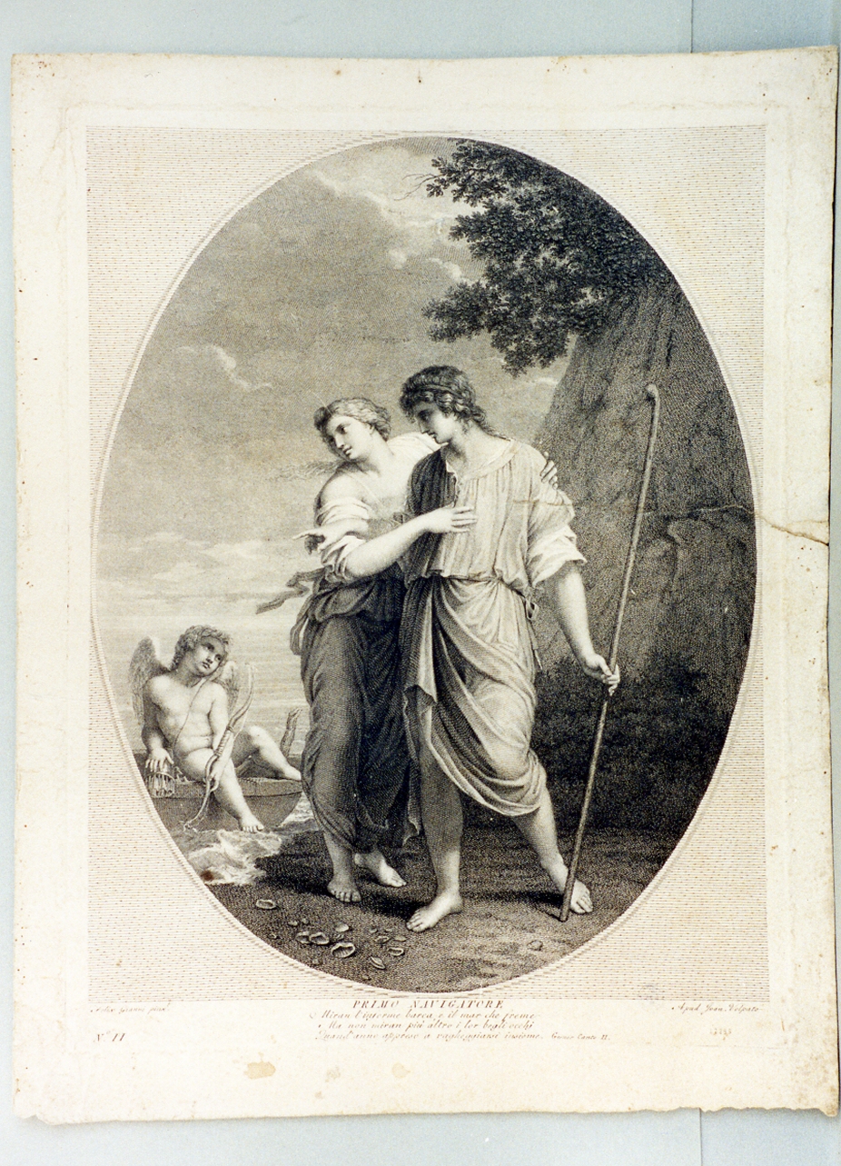 giovani amanti (stampa tagliata) di Giani Felice (secc. XVIII/ XIX)