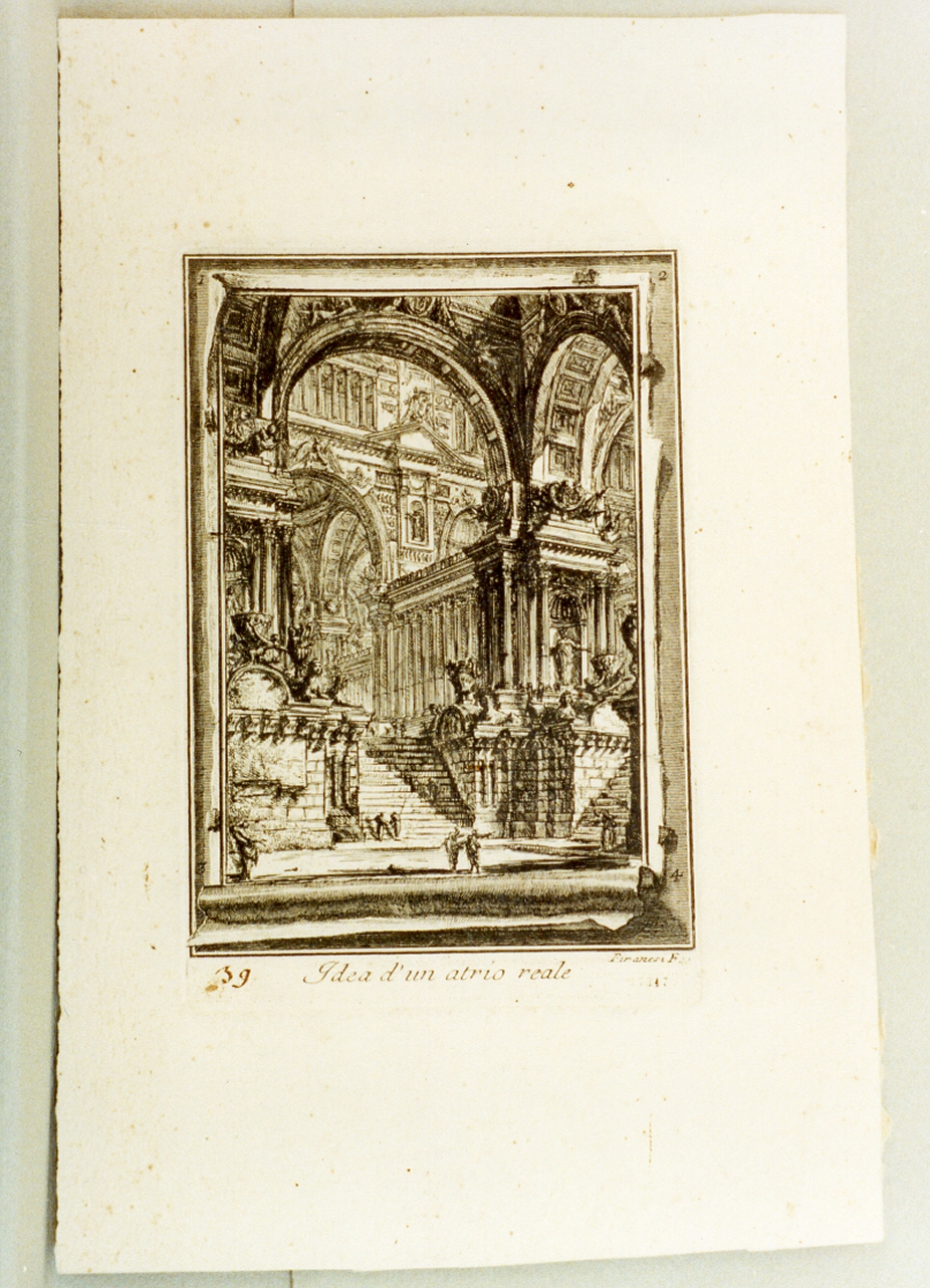 paesaggio con architetture (stampa) di Piranesi Giovanni Battista (sec. XVIII)