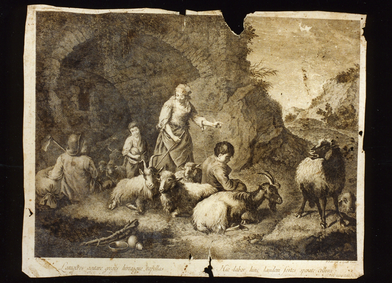 scena pastorale (stampa) di Del Pedro Francesco (secc. XVIII/ XIX)