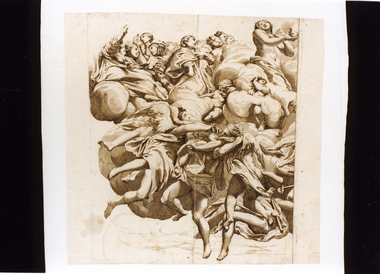 decorazione della cupola di San Giovanni Evangelista (stampa) - ambito italiano (seconda metà sec. XVII)