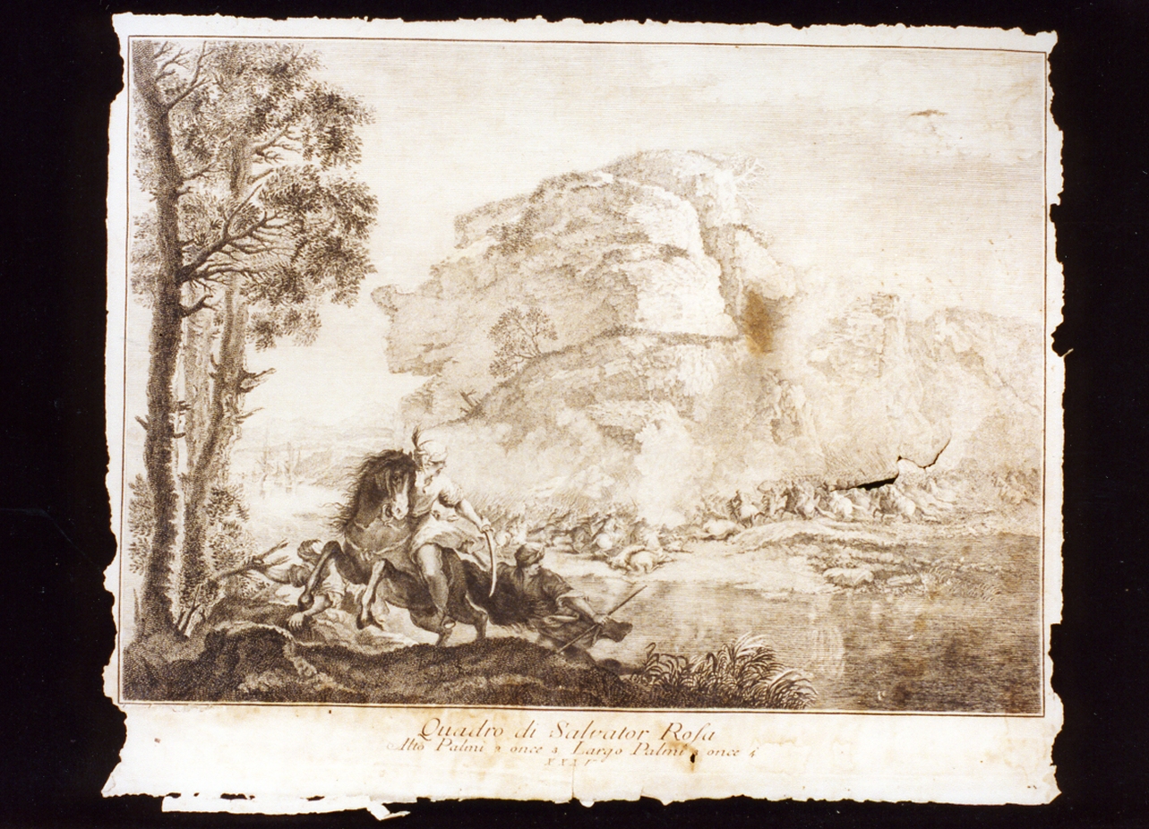 scena di battaglia (stampa) - ambito italiano (prima metà sec. XVIII)