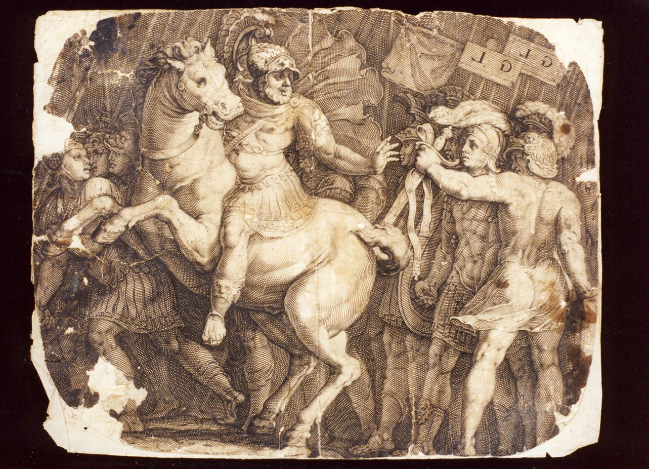 episodio di storia antica (stampa) - ambito italiano (seconda metà sec. XVI)