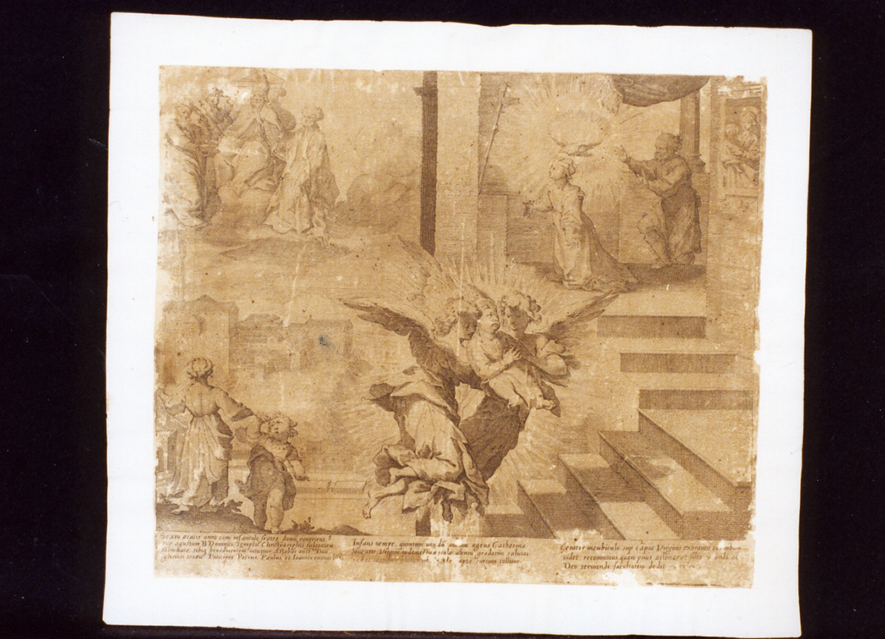 episodio della vita di Santa Caterina (stampa) di Galle Philip (sec. XVII)