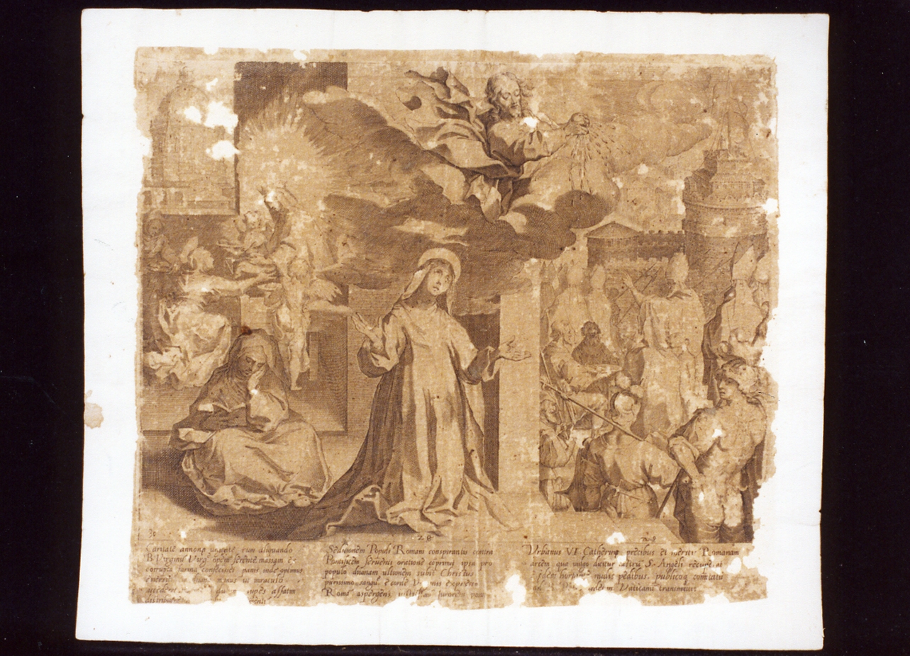 episodio della vita di Santa Caterina (stampa) di Galle Philip (sec. XVII)