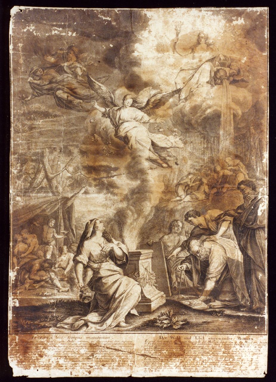 allegoria dell'aurora (stampa) di Preissler Johann Daniel, Probst Johann Balthasar (sec. XVIII)