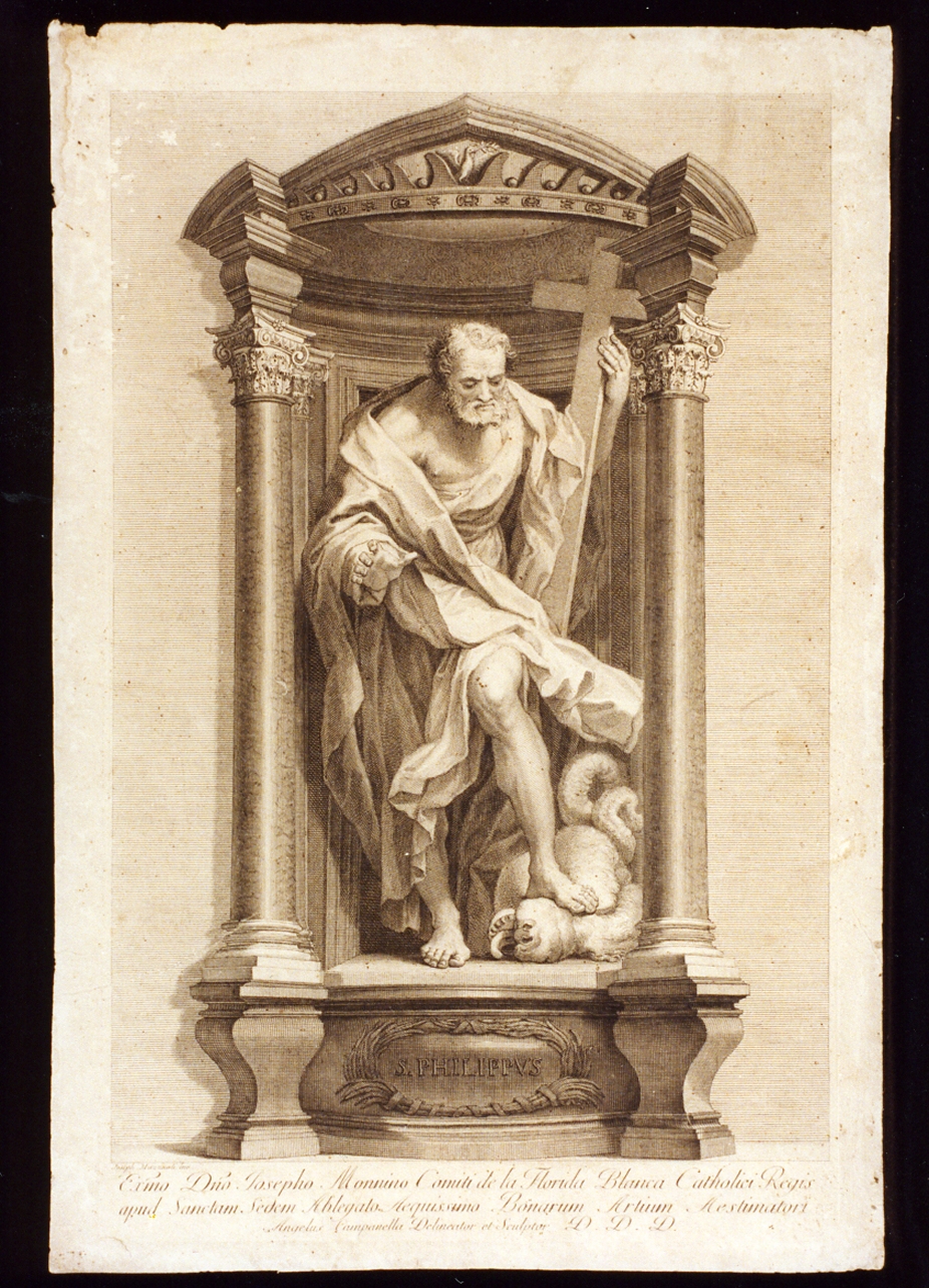 statua di San Filippo Neri (stampa) di Campanella Angelo (secc. XVIII/ XIX)