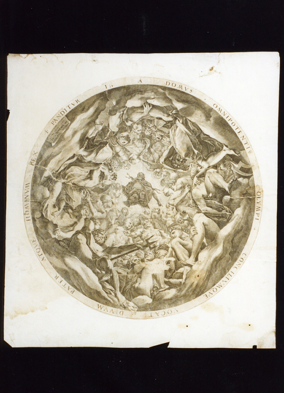 concilio degli dei (stampa) di Cort Cornelis (sec. XVI)