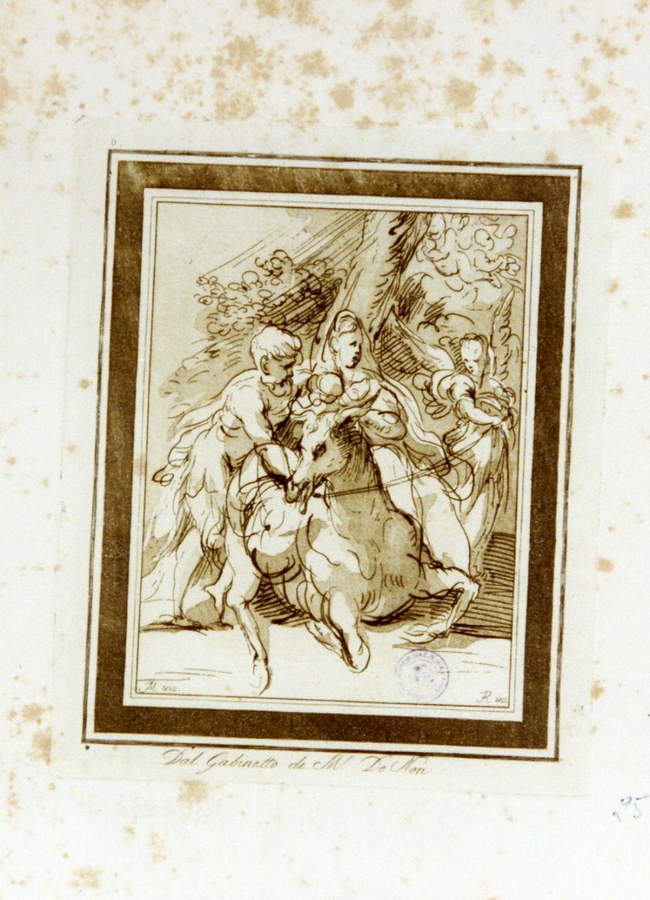 riposo durante il ritorno dall'Egitto (stampa a colori) di Rosaspina Francesco (ultimo quarto sec. XVIII)