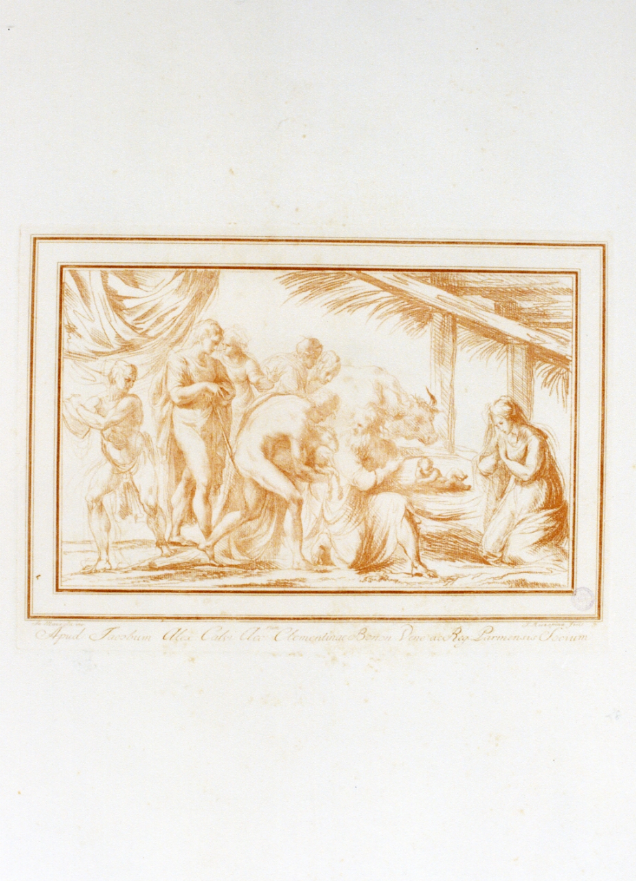 adorazione dei pastori (stampa a colori) di Rosaspina Francesco (ultimo quarto sec. XVIII)