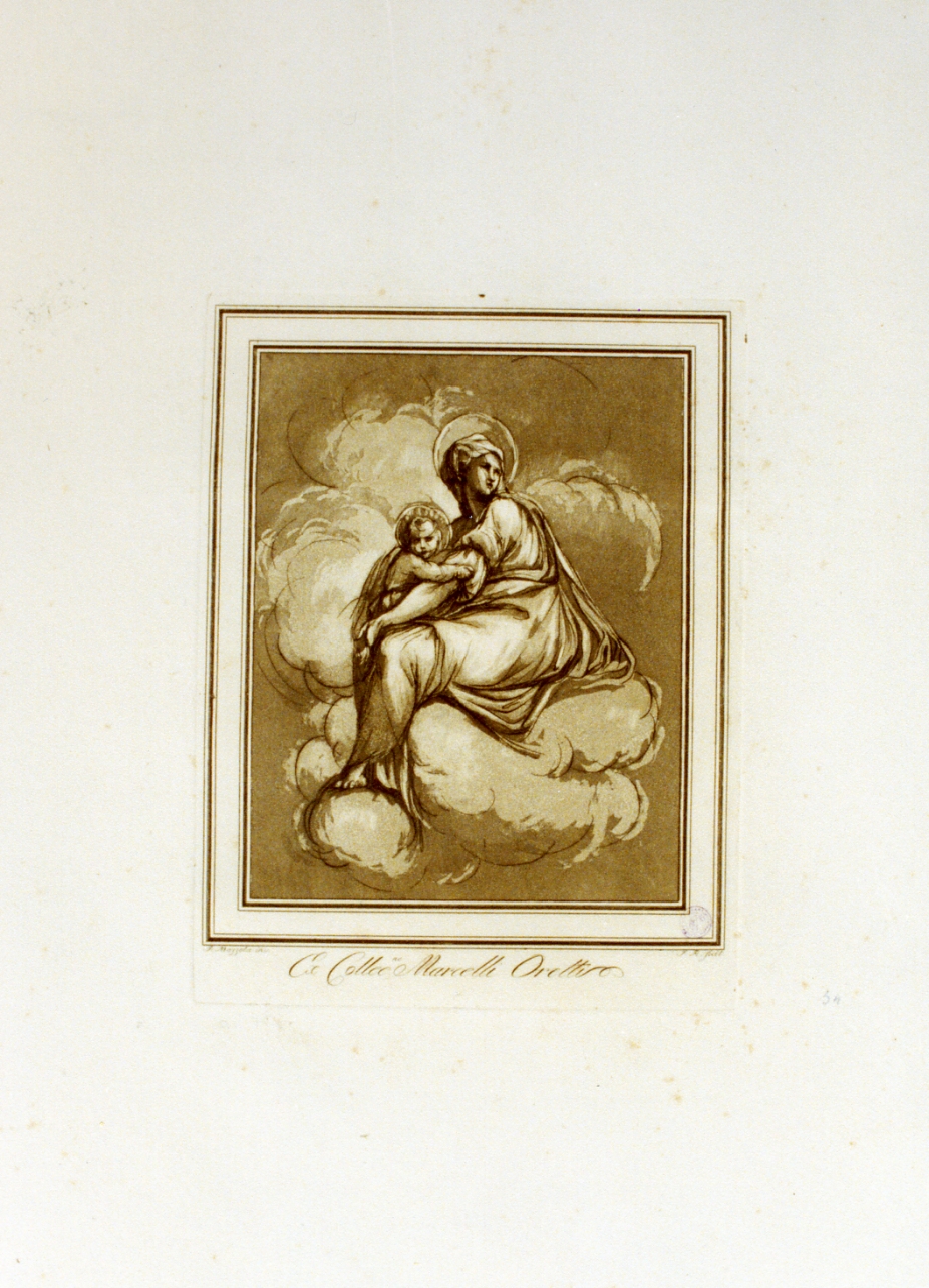 Madonna con Bambino (stampa a colori) di Rosaspina Francesco (ultimo quarto sec. XVIII)