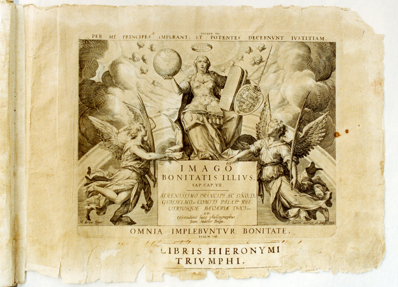 allegoria della Sapienza (stampa) di Sadeler Jan il Vecchio (secc. XVI/ XVII)