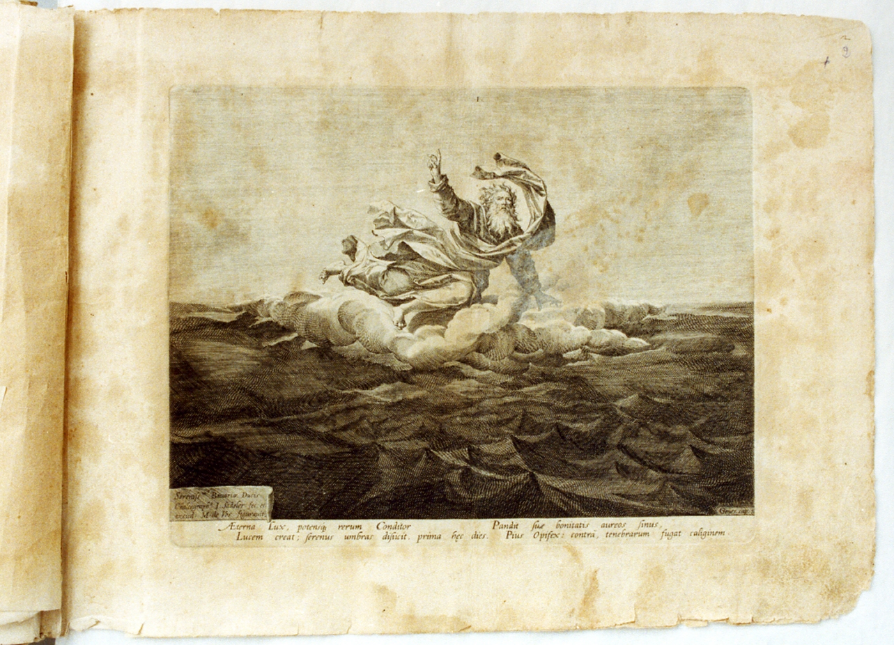 creazione della luce e delle tenebre (stampa) di Sadeler Jan il Vecchio (secc. XVI/ XVII)