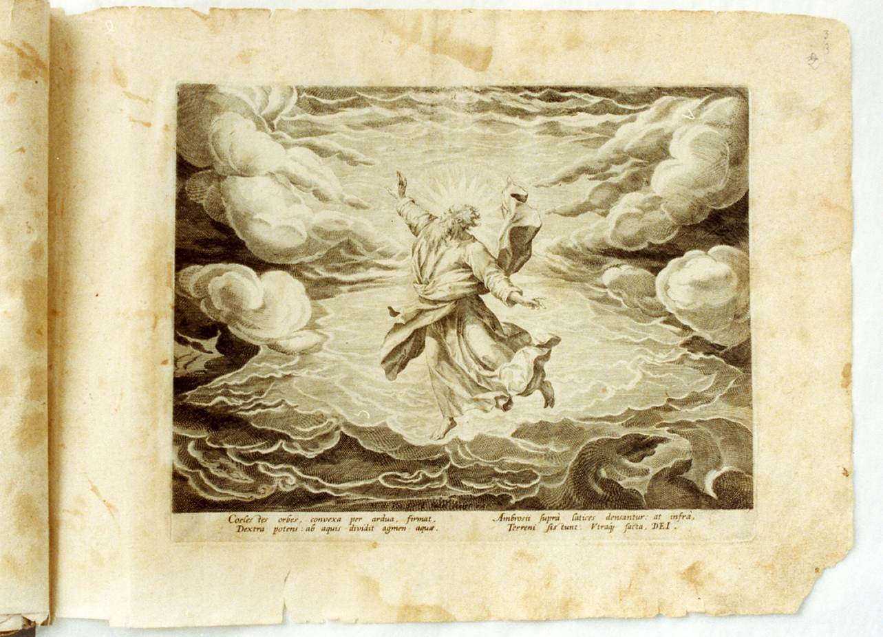 creazione del cielo e della terra (stampa) di Sadeler Jan il Vecchio (secc. XVI/ XVII)