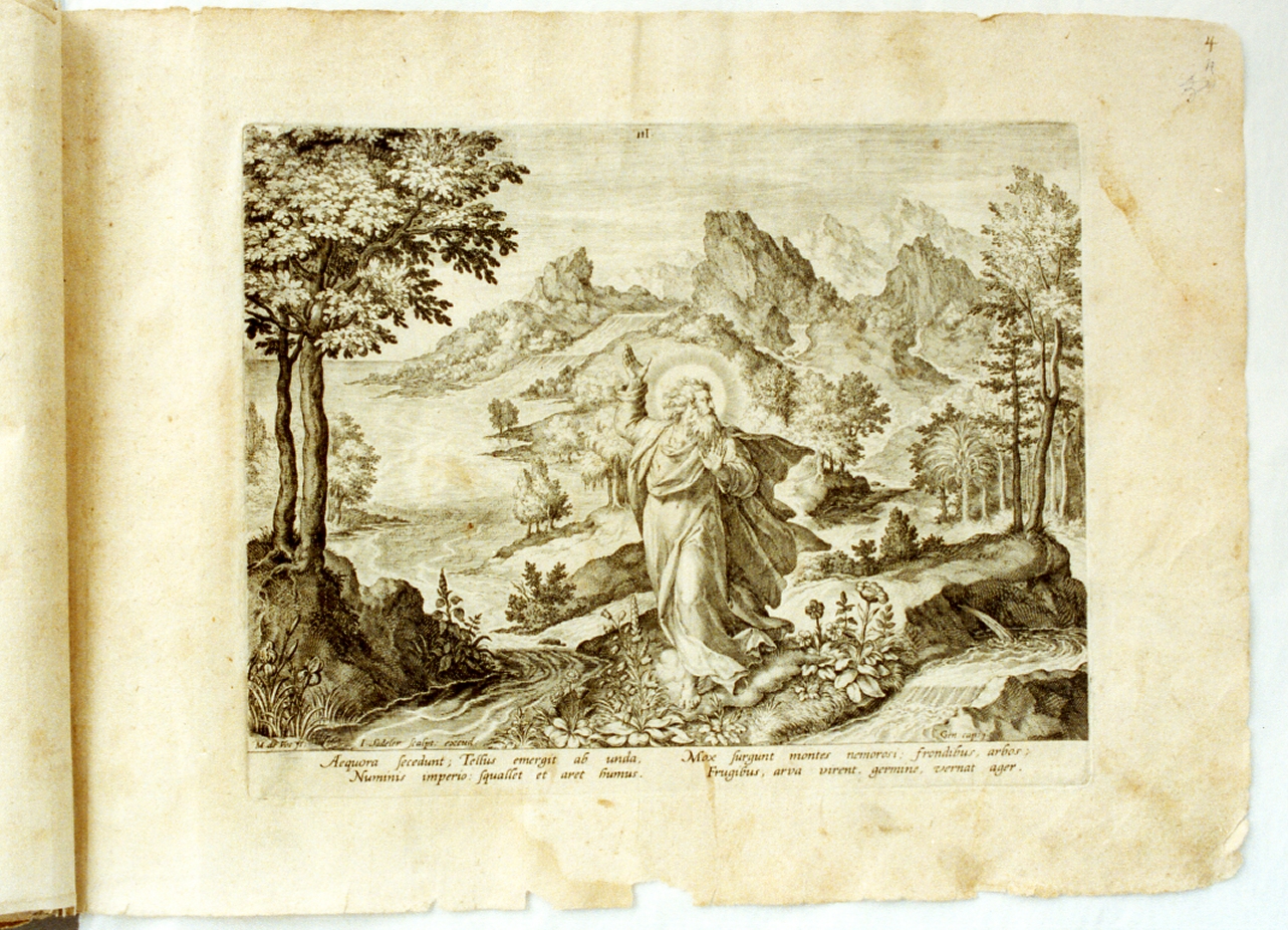 creazione delle acque (stampa) di Sadeler Jan il Vecchio (secc. XVI/ XVII)