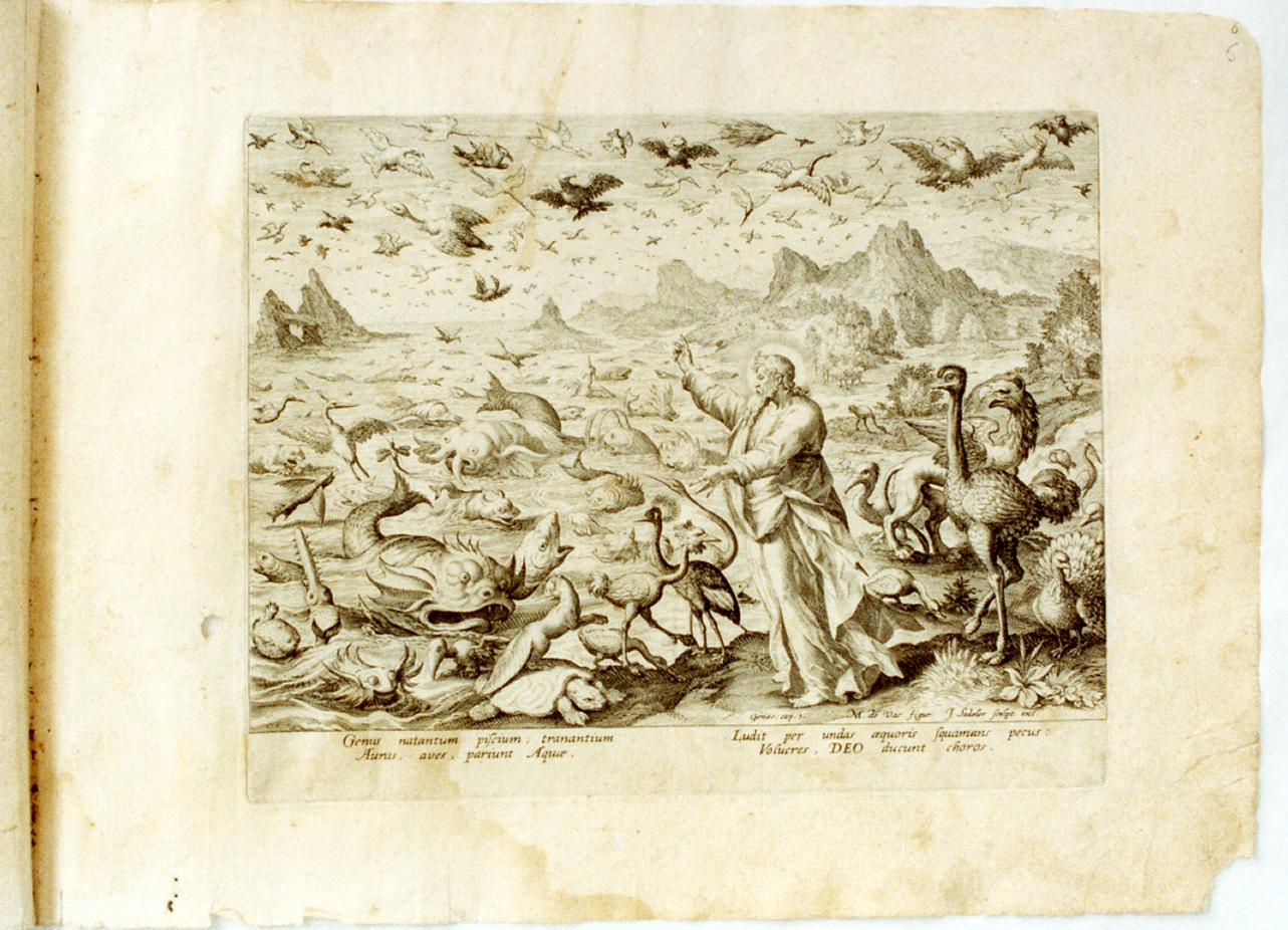 creazione degli animali (stampa) di Sadeler Jan il Vecchio (secc. XVI/ XVII)