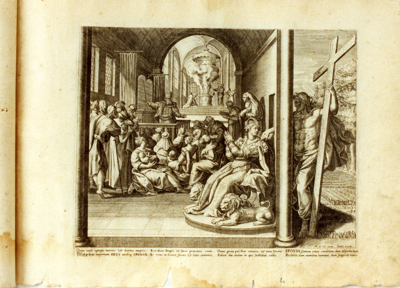 Chiesa sposa di Cristo (stampa) - ambito fiammingo (fine sec. XVI)