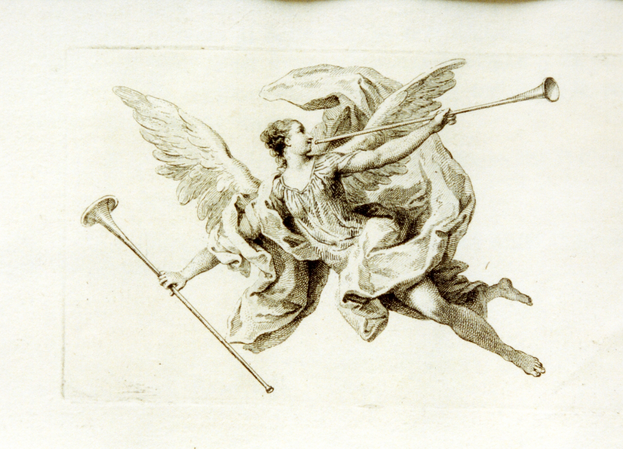 angelo con tube (stampa) di Pitteri Marco Alvise (sec. XVIII)
